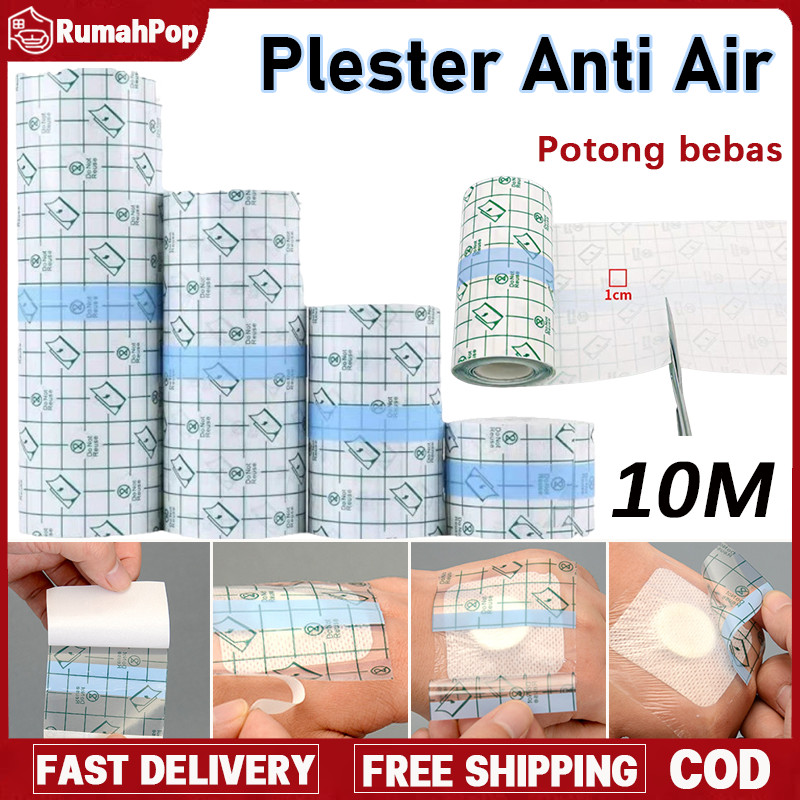 10M Plester Anti Air / Plester Tahan Air Transparen Film / Tranparent Film Dressing Roll / Anti Luka