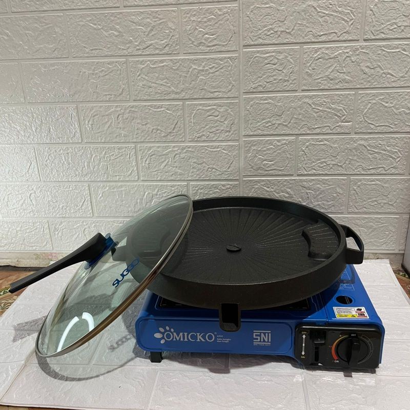 Grill pan dan kompor portabel/paket grill dirumah