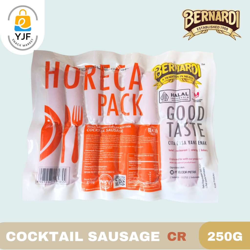 

Bernardi BHP Cocktail Sausage (CR) 250g / Sosis Sapi dan Ayam / Sosis Cocktail / Sosis Merah