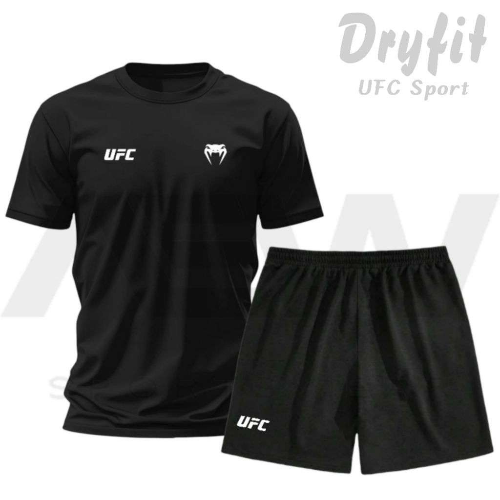 Setelan Olahraga Pria UFC Dryfit 1 Set Baju Jersey Sport/Terbaru