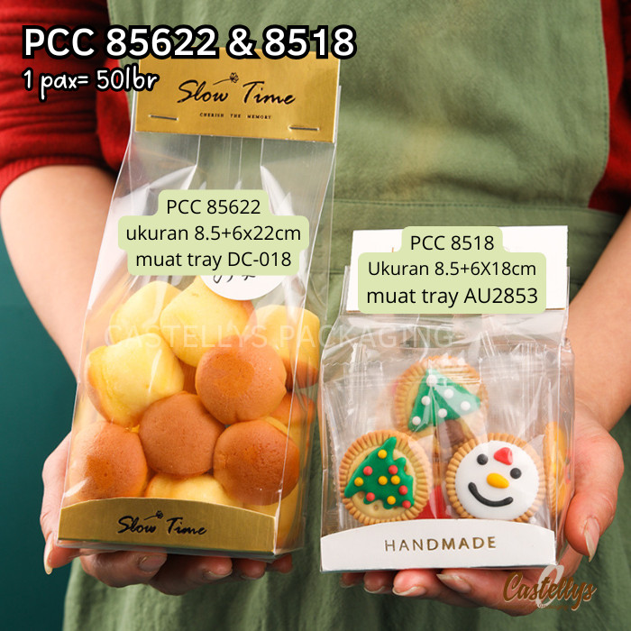 Kemasan Plastik Polos Bening Doff PCC 85622 Plastik  Roti Cookies Snack Kue Kering Permen Muffin Bol