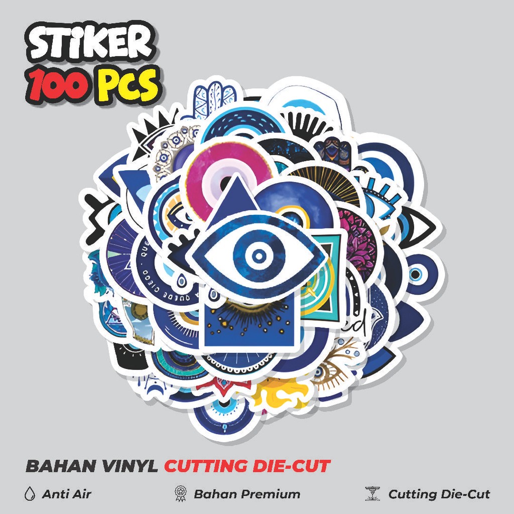 

Terbaru! 50 pcs Stiker Evil Blue Eyes Series [Seri Mata Biru] Dekorasi Lucu Kreatif untuk Notebook, Skateboard, HP