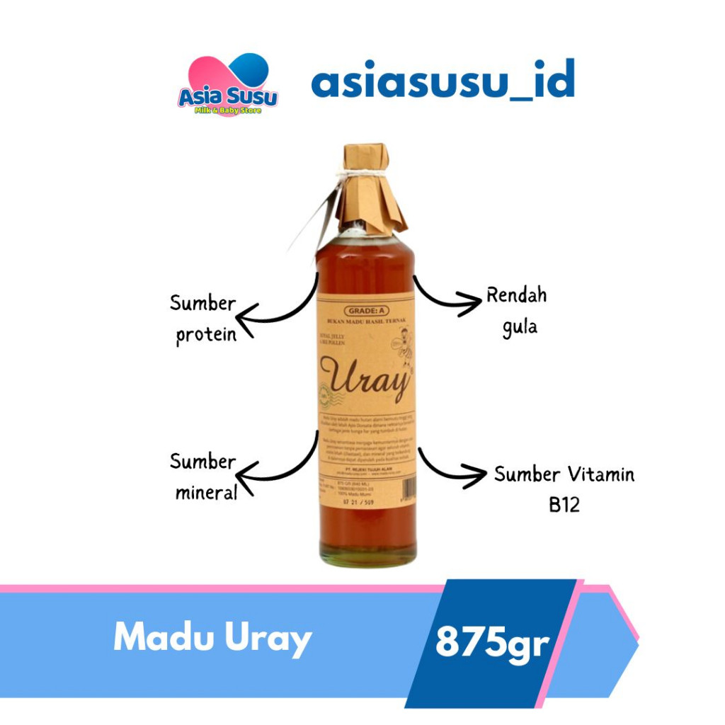 

Madu Uray Natural Honey 450gr 875gr Madu Murni/Madu Natural/Madu hutan/Raw honey