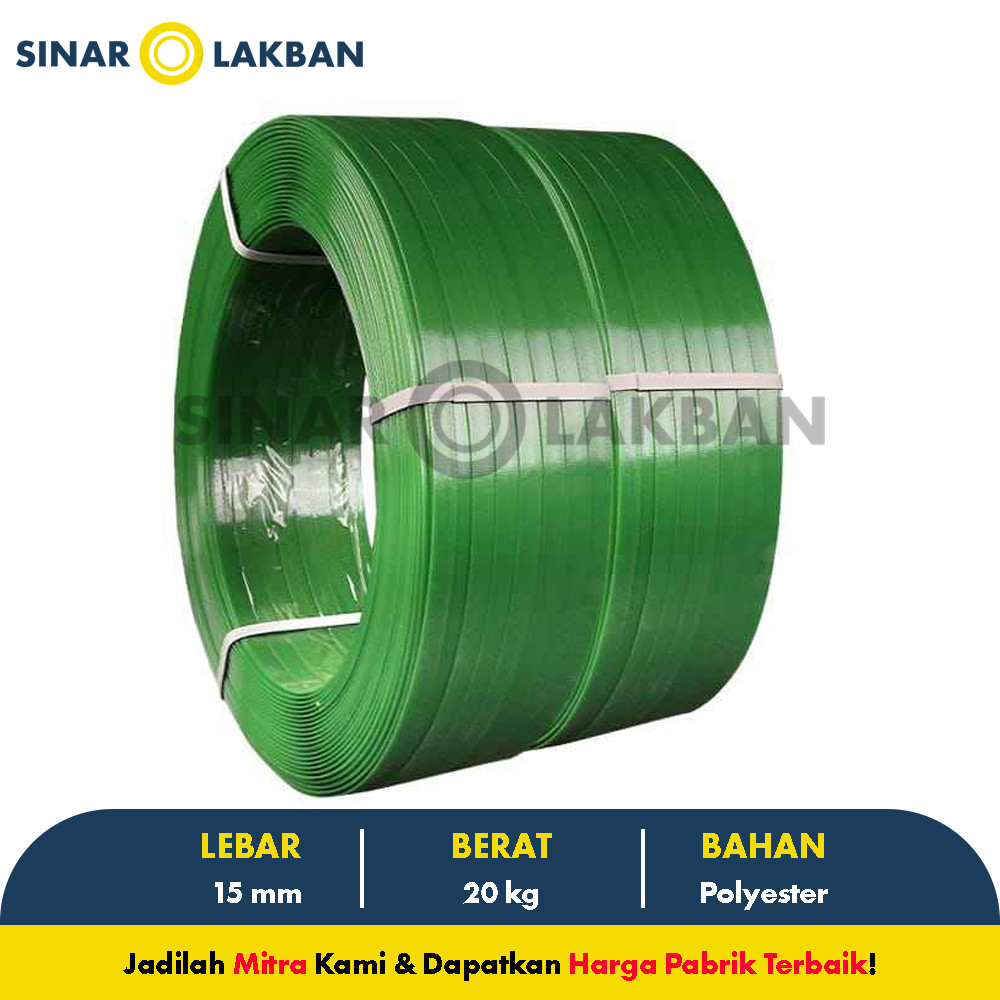 

Tali Strapping Band Polyester PET Hijau 15.5mm x 20 kg / Tali PET Hijau - SINAR LAKBAN