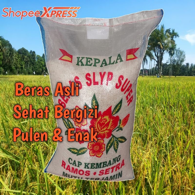 

Beras Slyp Super Cap Ramos Kembang Bunga 20Kg Pulen