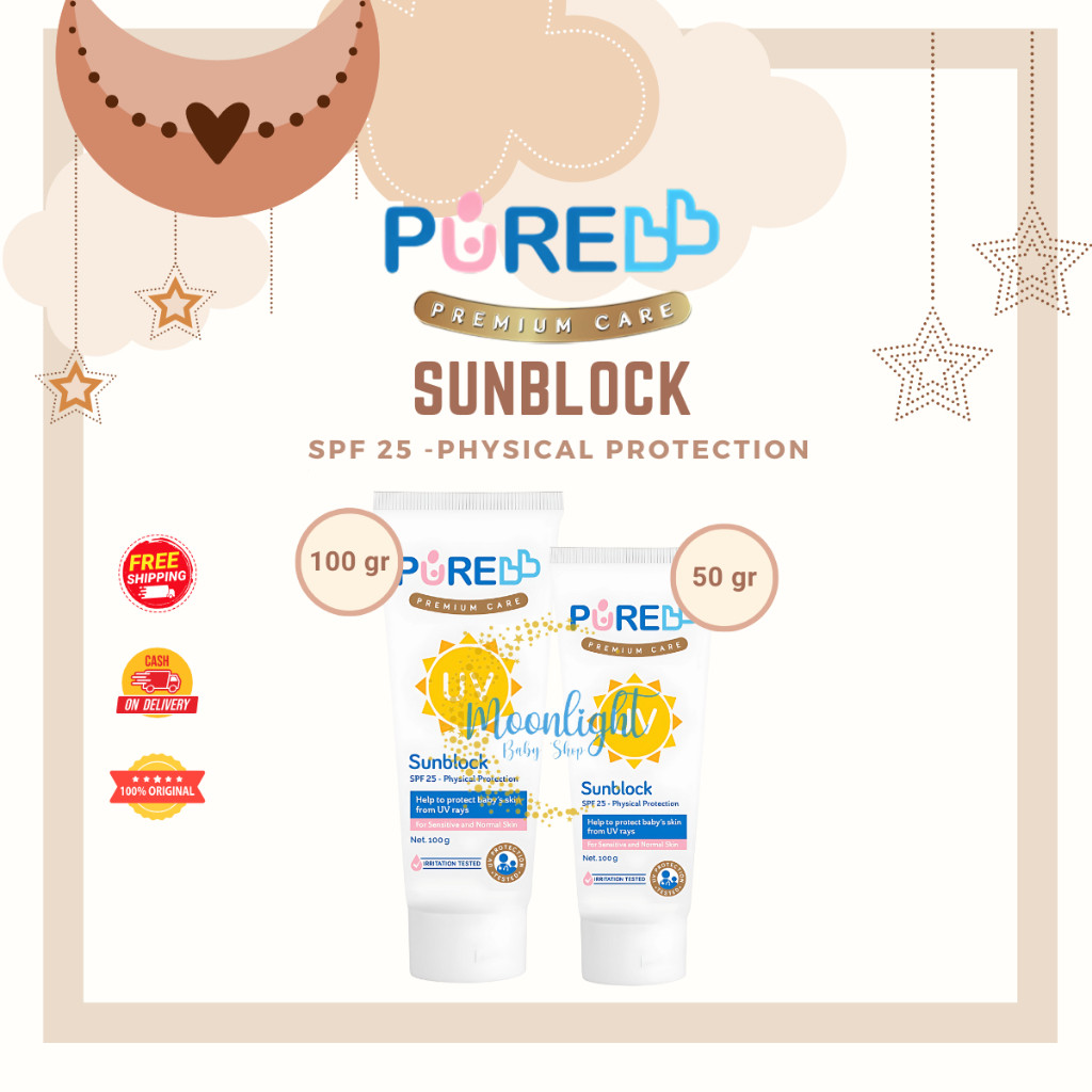 Pure Baby Sunblock Anak | Pure Kids Sublock Anak 100gr SPF 25 PURE BB