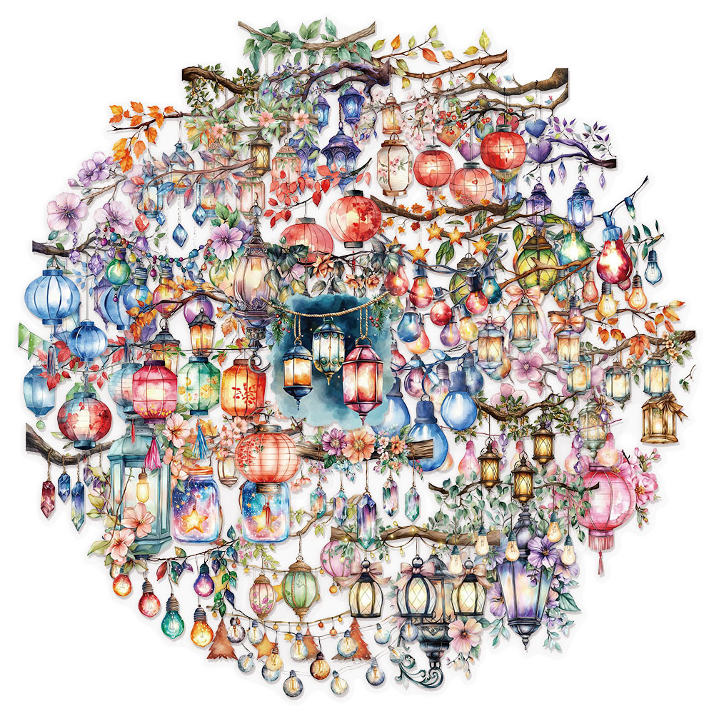 

50PCS Lanterning PET Material Stickers DIY Luggage Skateboard Water Cup Motorcycle Waterproof Stickers