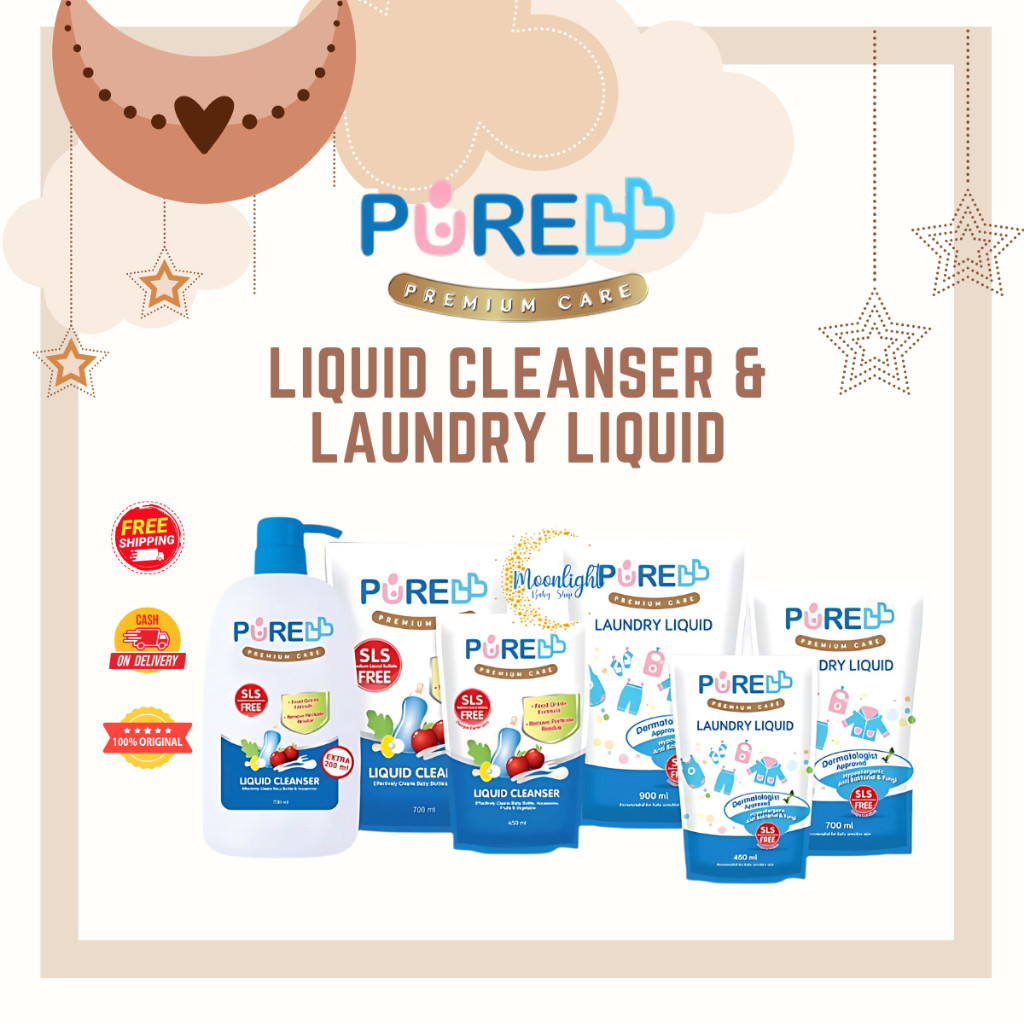 PURE BABY Liquid Cleanser Sabun Cuci Botol Bayi & Laundry Detergent Sabun Cuci Pakaian Baju Bayi