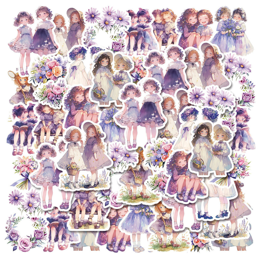 

30pcs Cute Girl Friendship Flower Various Styles PET Waterproof Collage DIY Stationery,Scrapbooks,Gift,Decoration Stickers