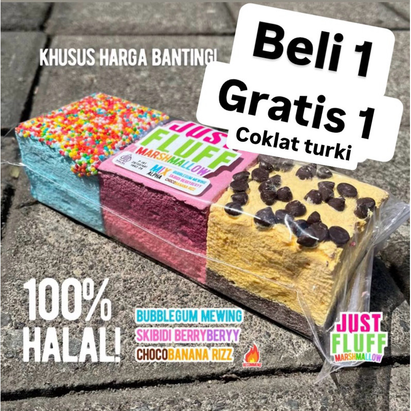 

beli 1 gratis 1 coklat turki instan ) marshmellow mallowstrips 1 pack justfluff marsmellow marsmelow viral tiktok