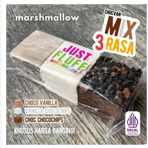 

Marshmallow JustFluff MIX Choco Vanilla [3 KOTAK 3RASA] [HALAL]