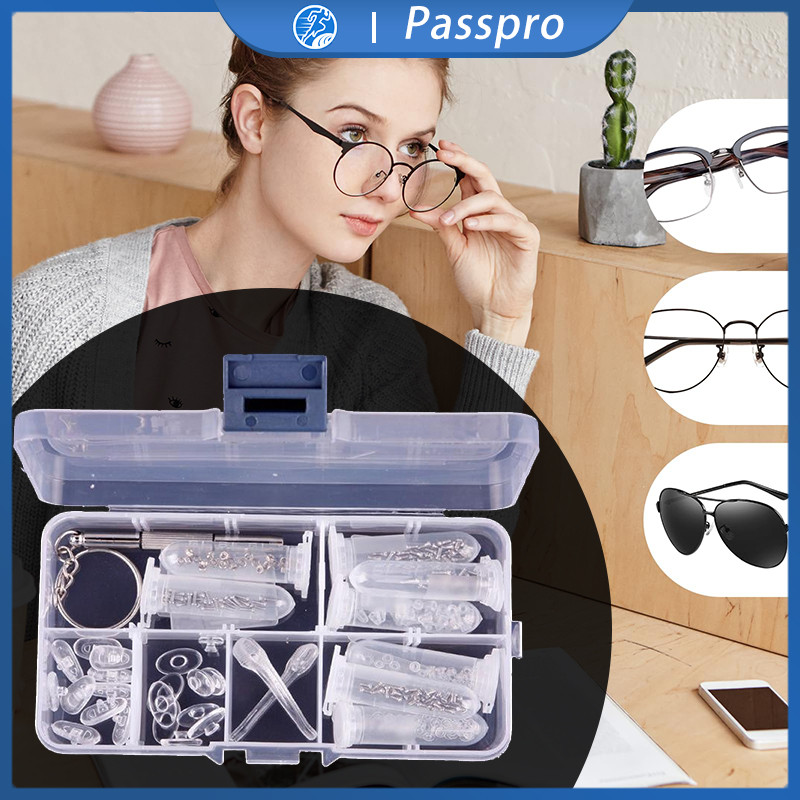 Alat Reparasi Kacamata Lengkap Baut Kacamata Kecil Nosepad Kacamata Baut Kacamata Set Aksesoris Kaca