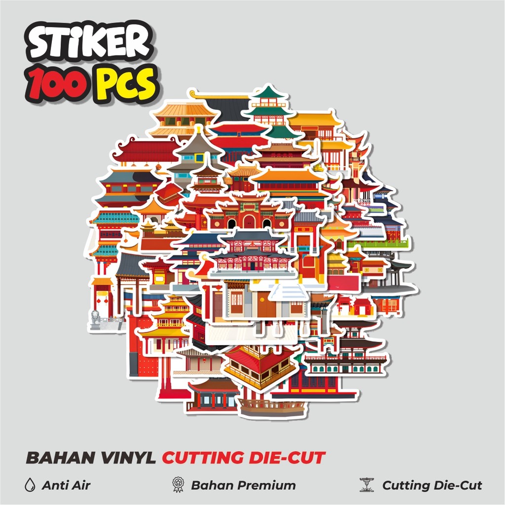 

Terbaru! 50 pcs Stiker Funny Historical Building [Bangunan Bersejarah Lucu]