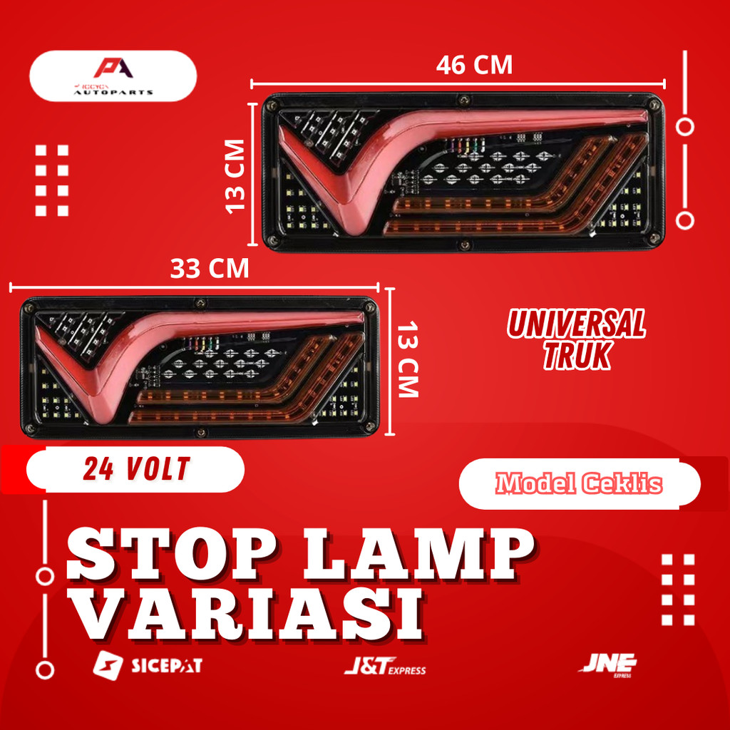 StopLamp Variasi Untuk Truk Model Ceklis 24 Volt Sepasang Kiri dan Kanan SL02