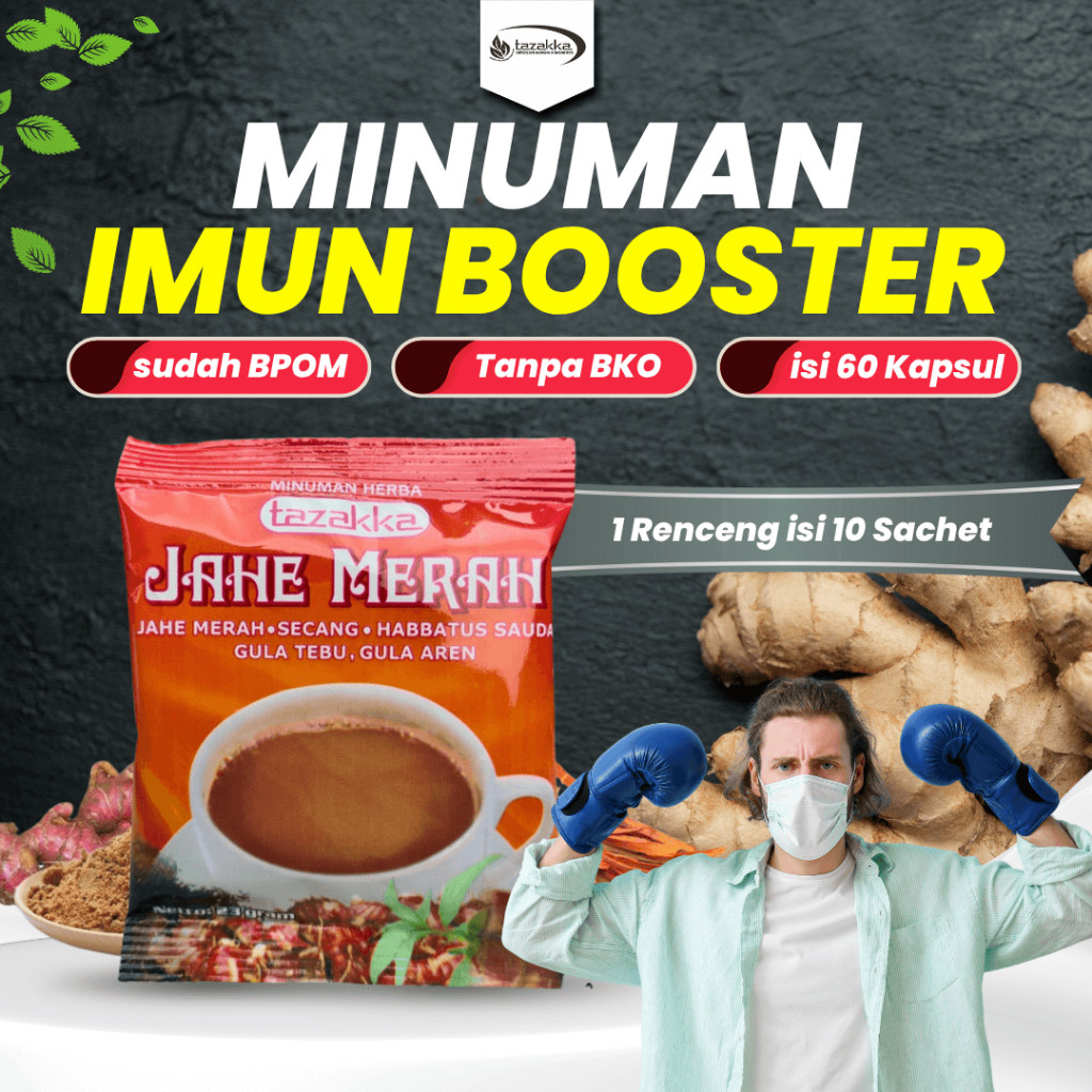 

Jahe Merah Bubuk Minuman Untuk Imun Booster Daya Tahan tuhuh dari Tazakka berat 23gram