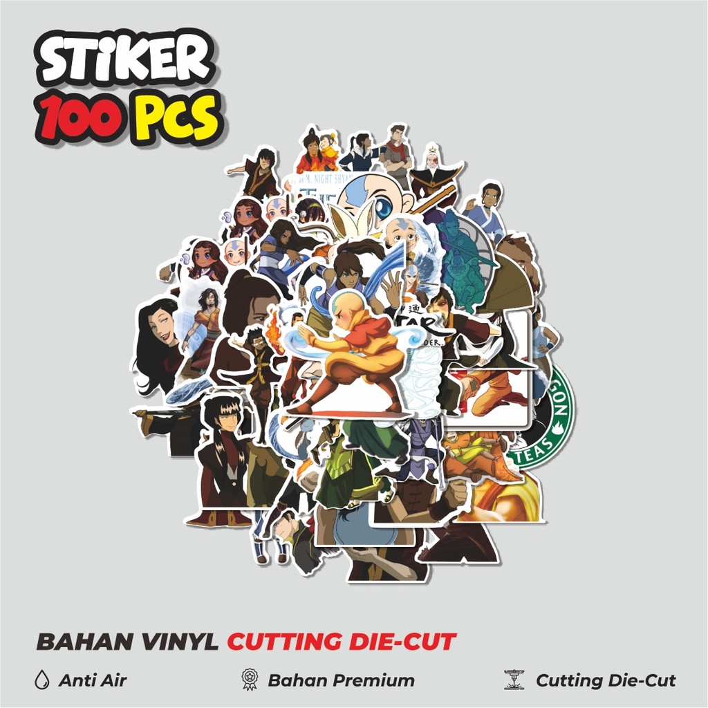 

Terbaru! 50 pcs Stiker Nickelodeon Series Avatar Bender Character Mix 3 Dekorasi Lucu Kreatif untuk Notebook, Skateboard, HP