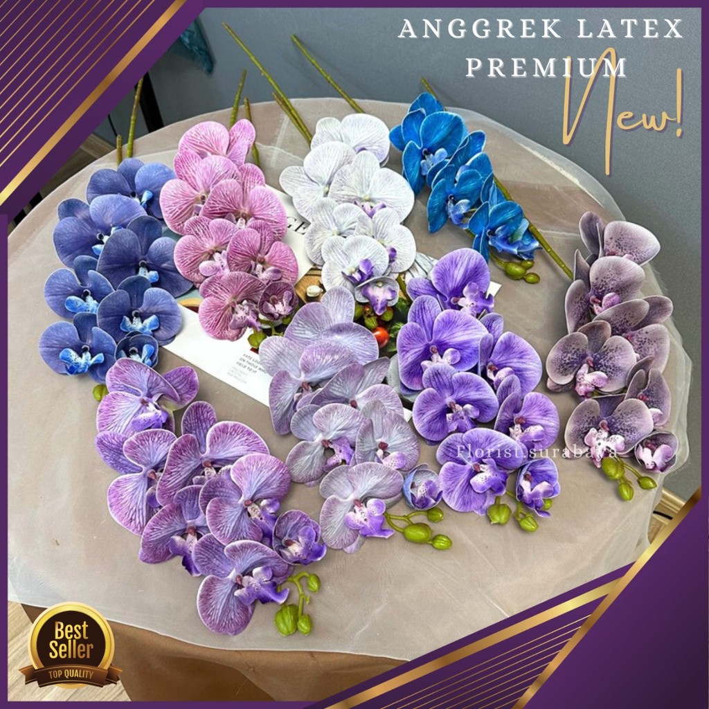 Bunga Anggrek Bulan Latex X9 Premium Artificial Bunga Dekorasi Wedding Anggrek Orchid Palsu