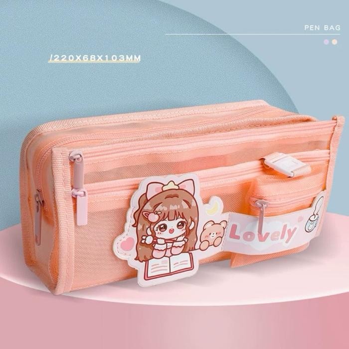 

Terbaru kawaii large capacity pencil case cute tempat pensil besar isi banyak - Lovely