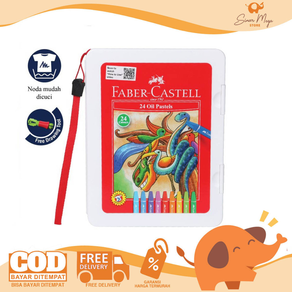 

Faber Castell Crayon Oil Pastels 24 Warna In Plastic Bag Murah