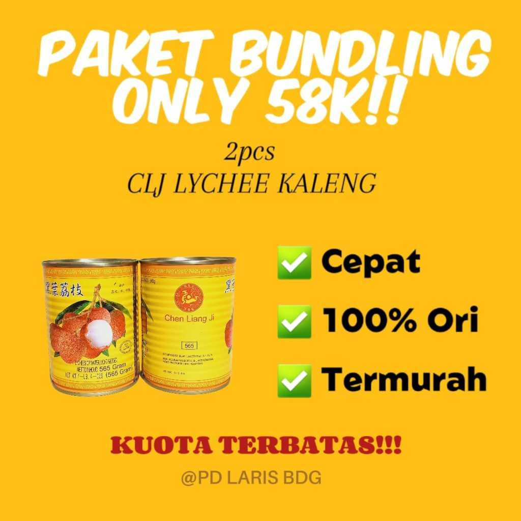 

[PAKET BUNDLING 2 PCS] LYCHEE CHEN LIANG JI 565GR (BUAH LECI DALAM SIRUP / BUAH LECI KALENG)