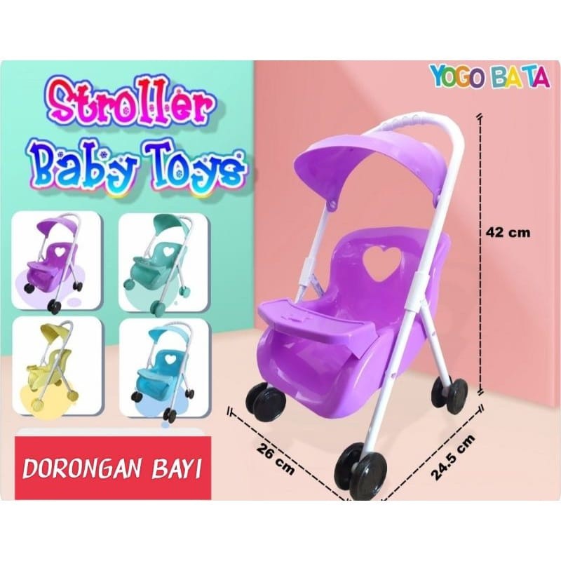 MAINAN ANAK STROLLER BABY DORONGAN BONEKA TROLI BAYI YU 1/ MAINAN BONEKA ANAK PEREMPUAN TROLI BAYI P