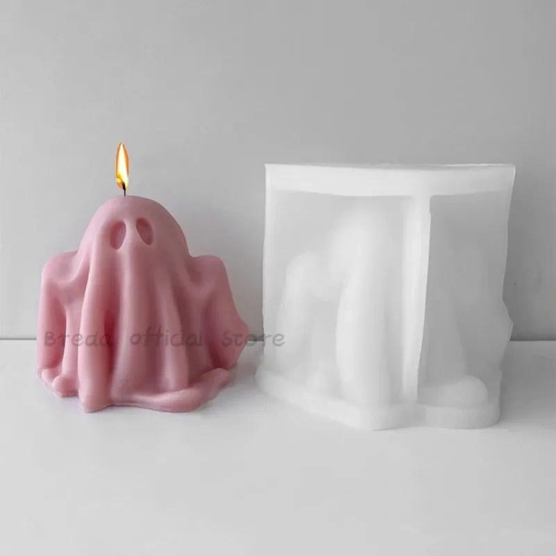 

Large Ghost Silicone Candle Mold Halloween Party Decoration Crafts Resin Plaster Crystal Casting Tool DIY Soap Ice Cube Mould