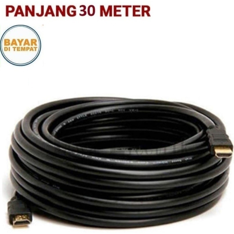 

KABEL HDMI To HDMI High Speed High Quality Gold 30 METER-Hitam