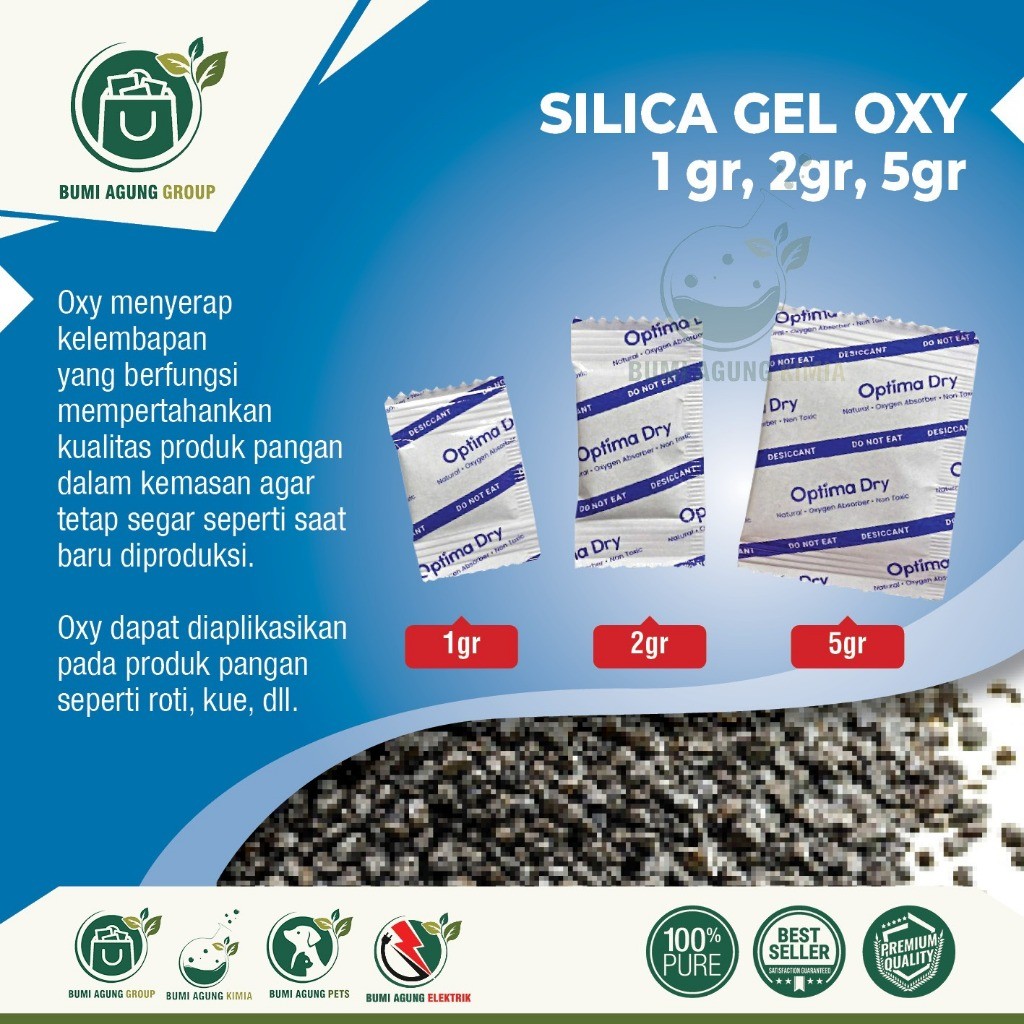 

SILICA GEL OXY 1KG ± 950PCS (@1GRAM) FOOD GRADE KUALITAS TERBAIK FOOD GRADE COCOK UNTUK MAKANAN BERMINYAK LEMBAB