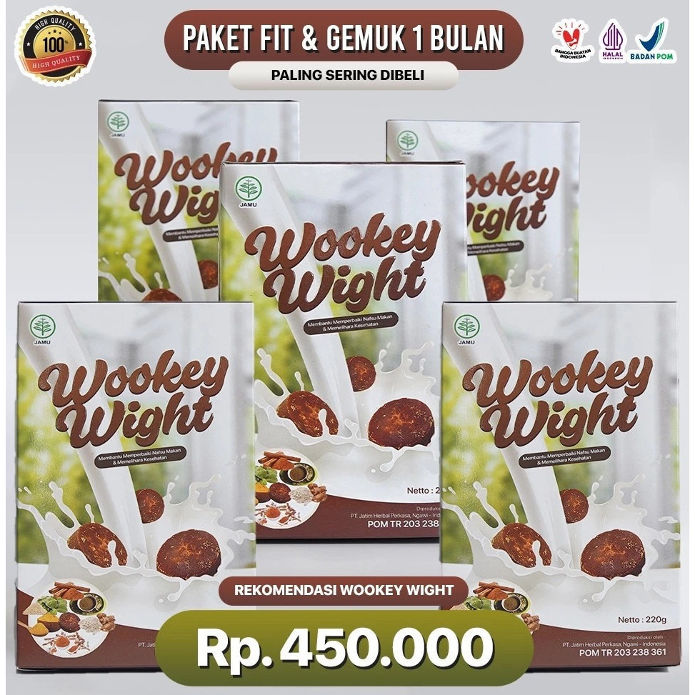 

PAKET 5 BOX Wookey Weight - Susu Penggemuk Badan Dan Penambah Nafsu Makan PROMO
