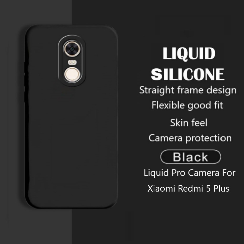 Softcase Black Matte Case Redmi 5 dan Redmi 5 Plus Silikon Casing Pro Camera Hitam Polos Terbaru [NC
