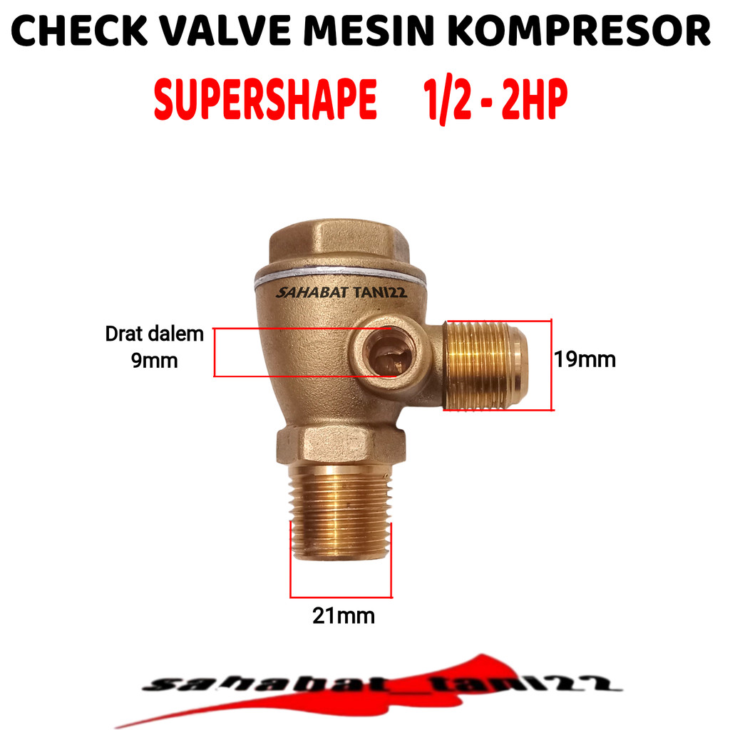 Check Valve 1/2 - 2hp SHARK  Check Valve Kompresor 1/2 - 2hp