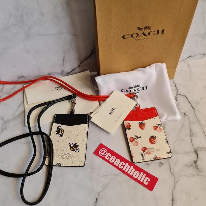 

Promo coach lanyard original id tag dompet kartu tory burch - logo stamp