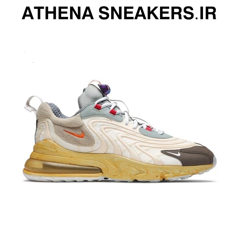 Sepatu Air Max AM 270 React X Travis Scott White Gold BNIB Original