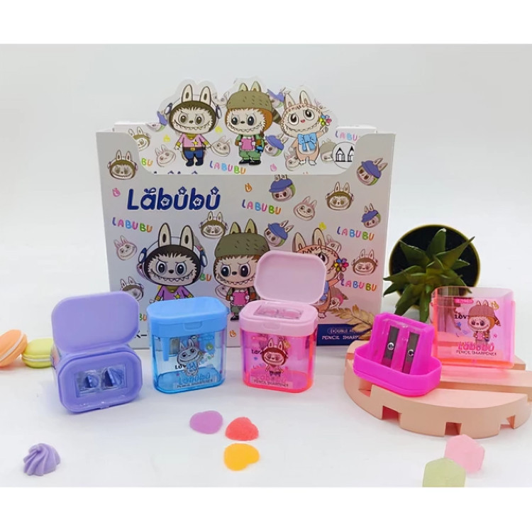 

Rautan serutan pensil putar sharpener dengan penutup karakter lucu Import - BC0429