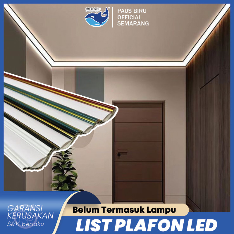 Paus Biru - List Plafon PVC LED Panjang 3 Meter Lis Sudut Plafon Lampu Mewah Aesthetic