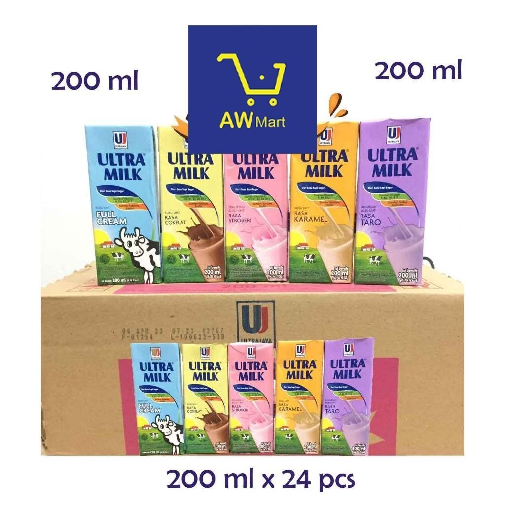 

SUSU ULTRA 200ML UHT 1 DUS ISI 24 -COKELAT/STRAWBERRY/FULLCREAM/KARAMEL/TARO / ULTRA JAYA SUSU