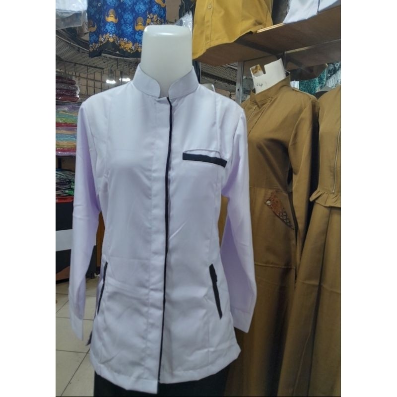 Baju putih dinas wanita saku 3 / Baju putih wanita ASN