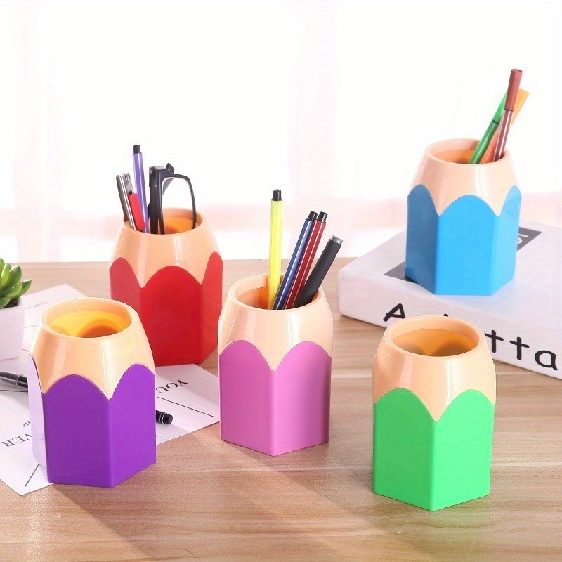 

5pcs Pencil Shaped Pen Holders,Desk Cute Pencil Storage Organizer,Colorful Pencil Holder,Pencil Creative Cartoon Stationery Rack