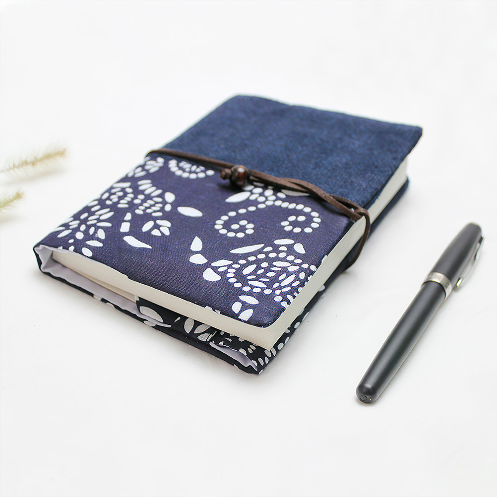 

Book Decorative Cover Ink Blue Dyed Cloth Sleeve Protective Book Covers For Hardcover Reusable Novel Protector Pouches Chic