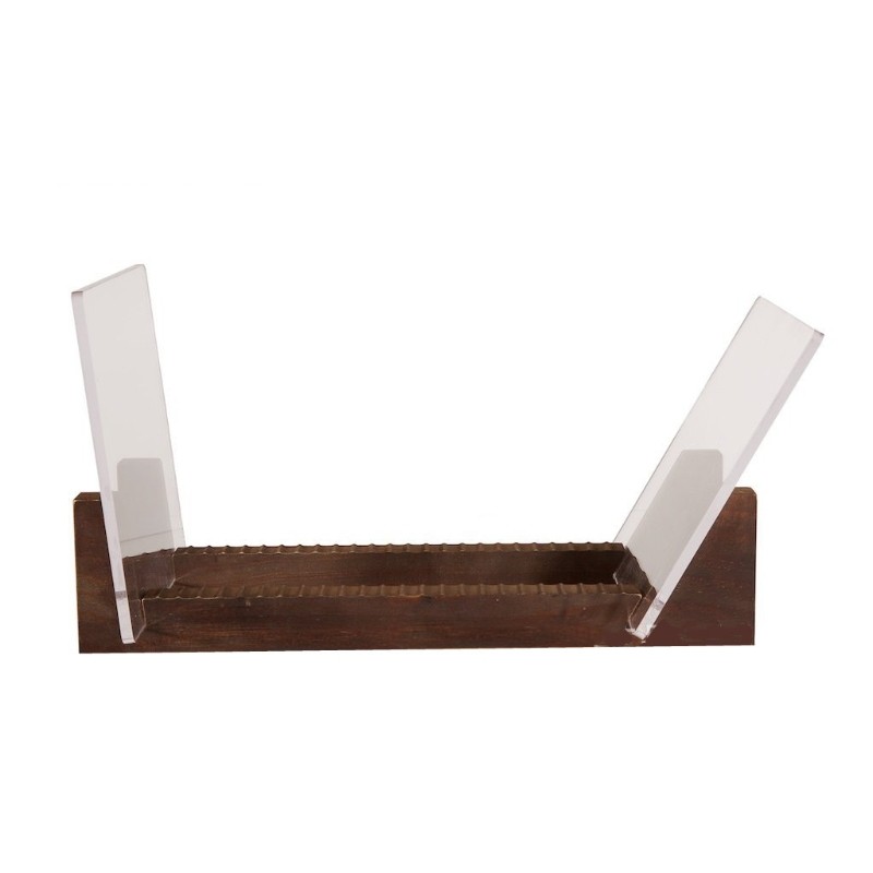 

Vinyl Record Storage Holder Large Capacity Acrylic Ends Display Stand Wooden LP Vinyl Album Desktop Rack