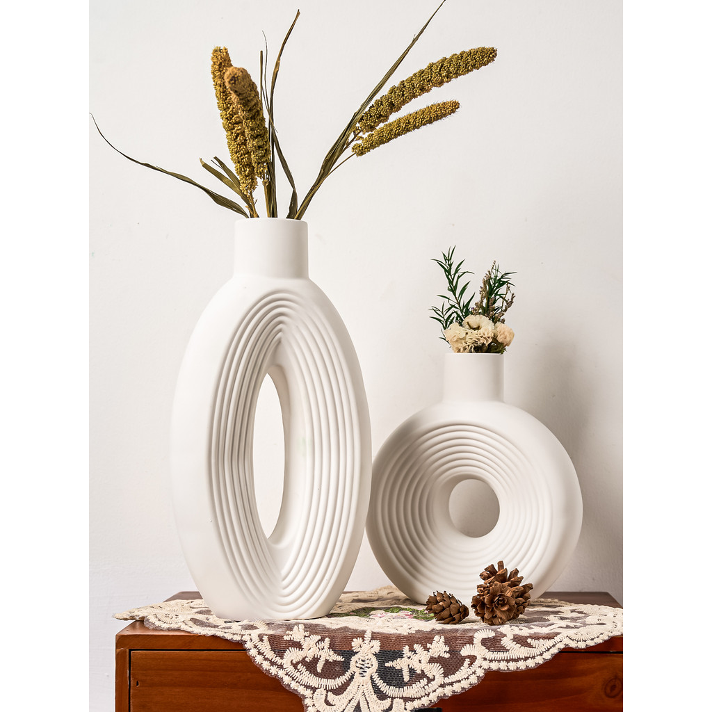 

DIY Modern Vase Silicone Mold Minimalist Striped Ceramic Flower Vases Mould Concrete Gypsum Crafts Ornaments Molds Home Decor