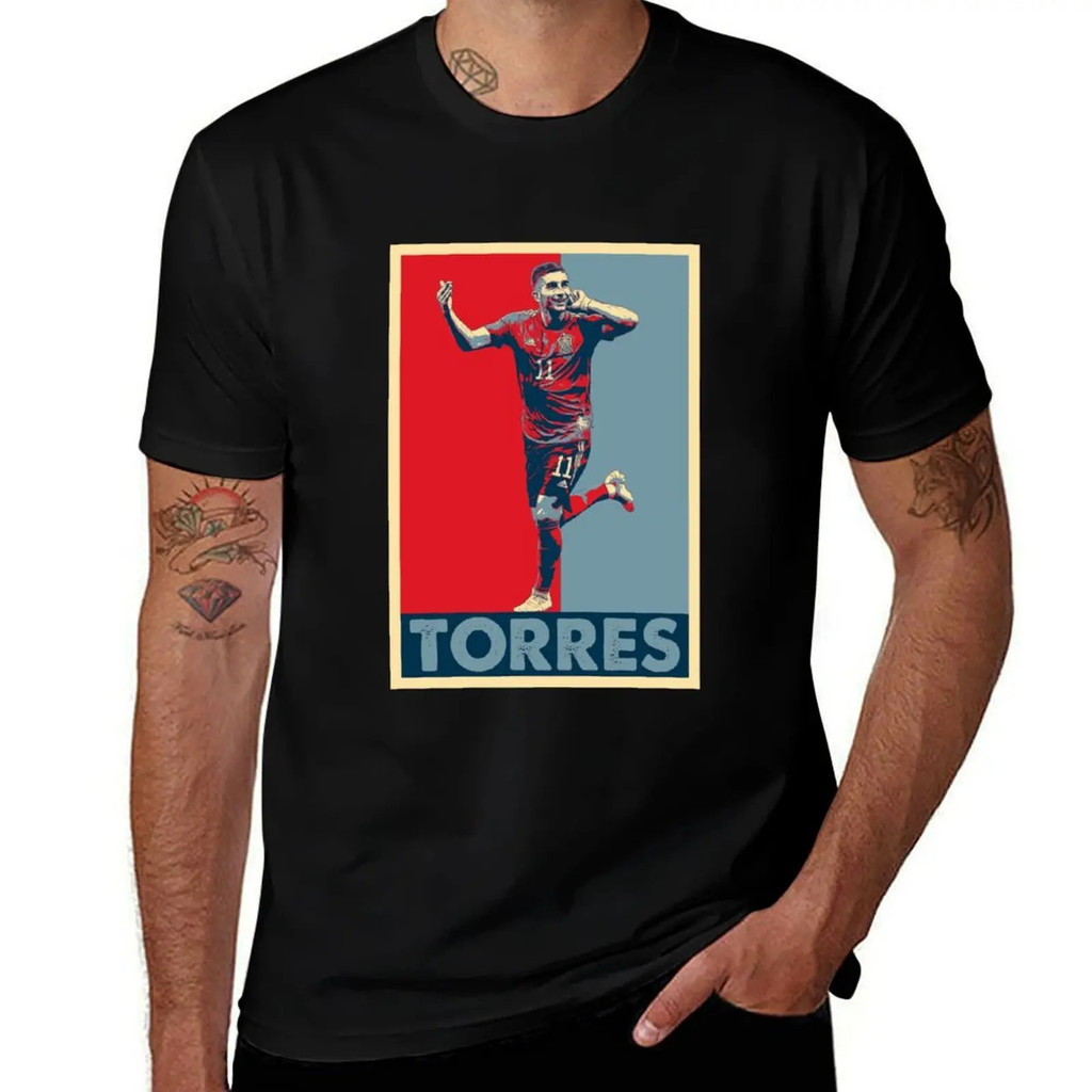 Kaos Ferran Torres hadiah lucu kaos lucu katun biru kunci kaos olahraga untuk pria Fashionable Santa