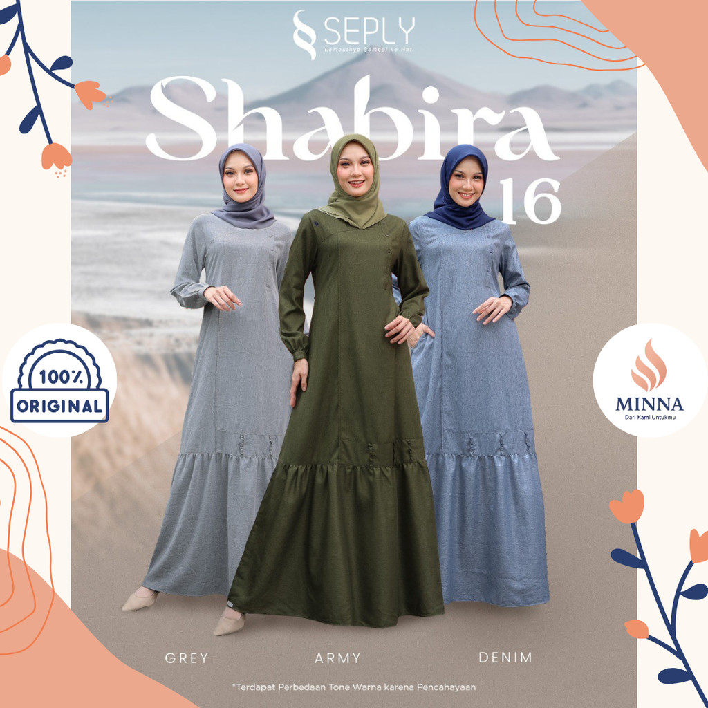SEPLY Gamis Wanita Polos Shabira 16