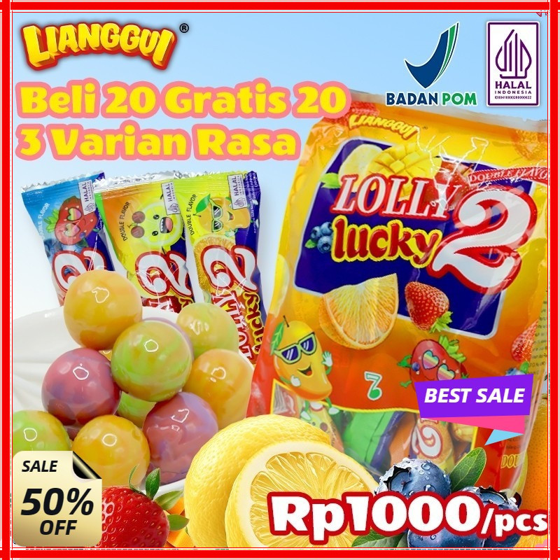 

[Jaminan kualitas] LIANGGUI HALAL 40pcs Lianggui Permen Lolipop 6 Rasa Buah HALAL Snack kantor Cemilan Anak & Hadiah Party Candy