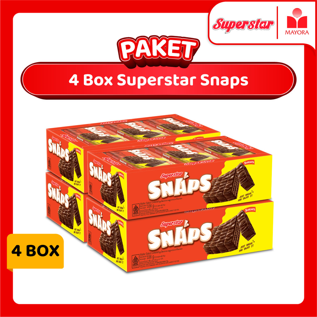 

Paket 4 Box Wafer Superstar Snaps