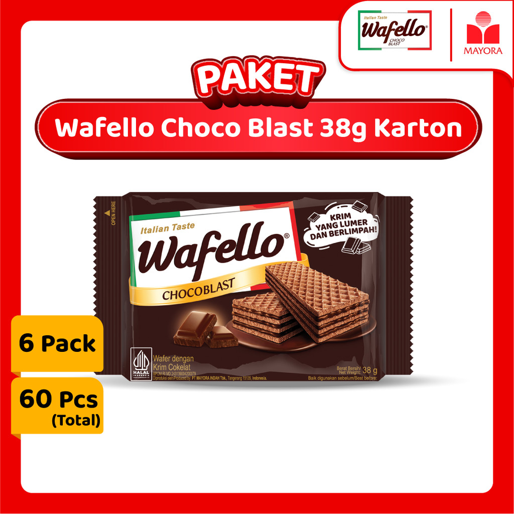 

Paket Wafer Wafello Choco Blast 38 Gram Karton