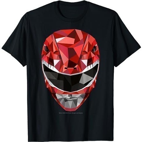 Baju Kaos Dewasa Power Rangers Red Ranger Polygon Helmet