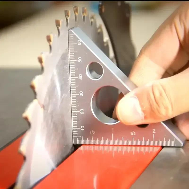 

Aluminum Esquadro Ruler, 45/90 Degree Frosted Right Angle Gauge, Triangle Ruler with Both Imperial and Metric Scales