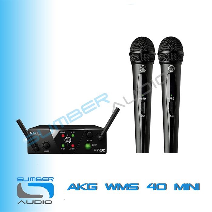 AKG WMS 40 Mini Dual 2 Mic Wireless WMS40 Karaoke