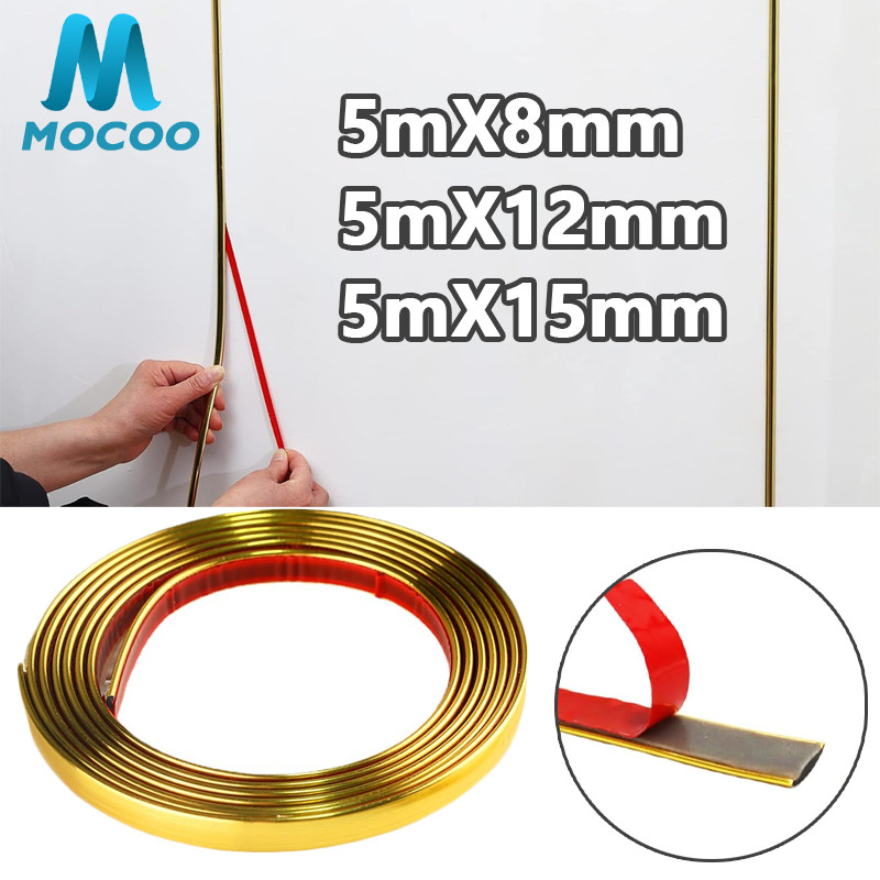 List Plat Strip Mirror Gold Panjang / List Plat Strip Hairline Sticker